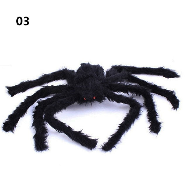Large Plush Spider made of wire and plush black party or Halloween decoration